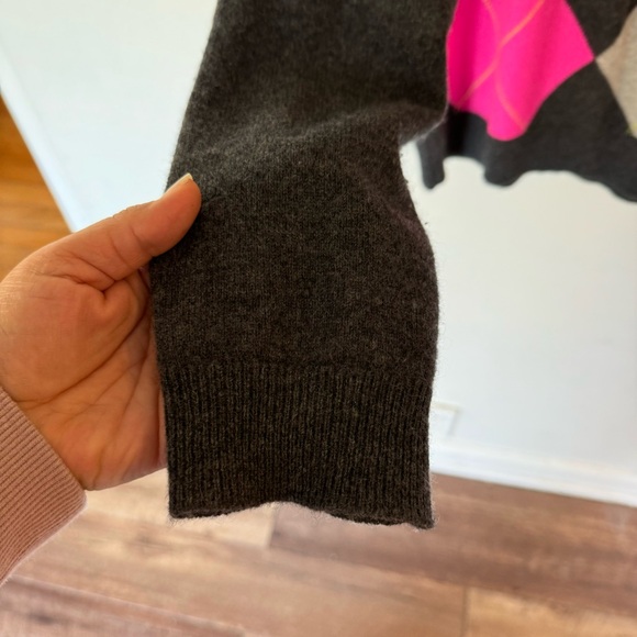 Apt 9 100% cashmere argyle print cozy pullover sweater size XL - Picture 4 of 6